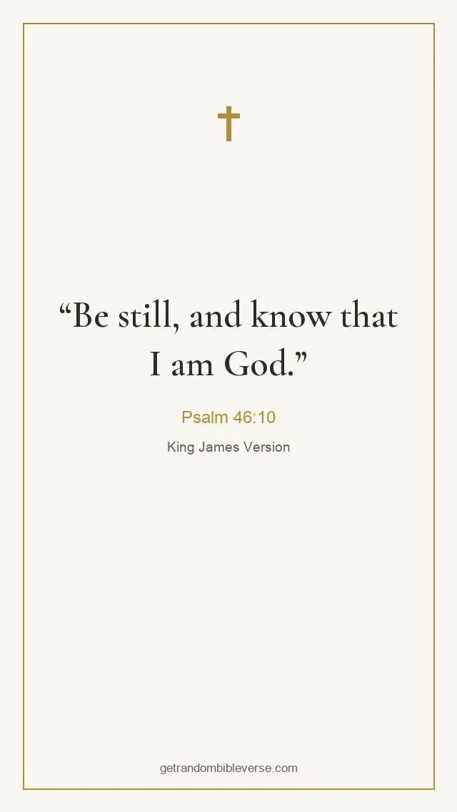 Random Bible verse image card with Psalm 46:10 in the light parchment theme
